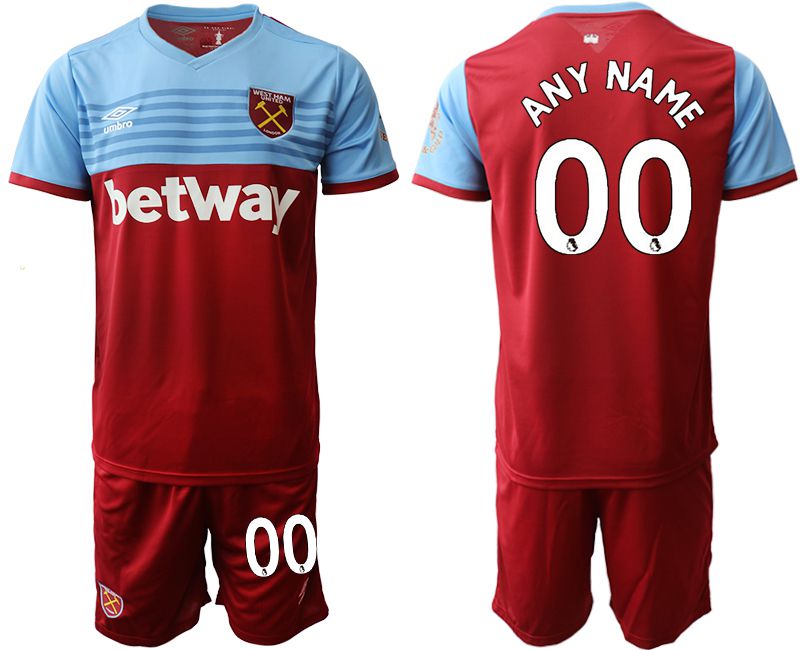 Men 2019-2020 club West Ham United home customized red Soccer Jerseys->customized soccer jersey->Custom Jersey